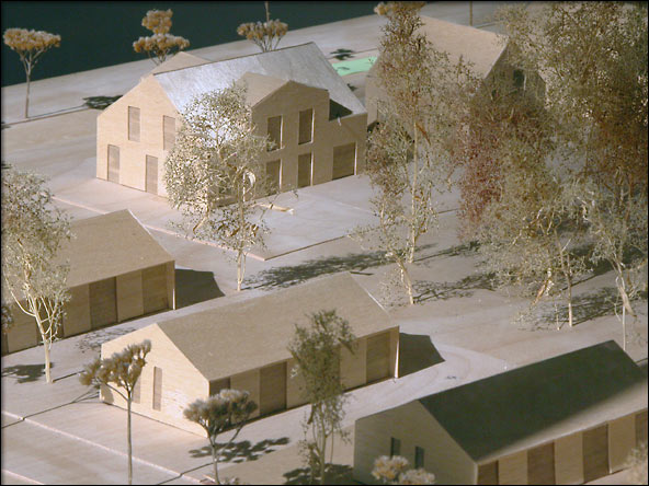 Detailansicht des Architekturmodells vom ersten Bauabschnitt