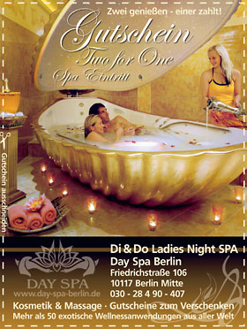Gutschein-Anzeige - Two for One - Day Spa Berlin - PRINZ Top Guide 2008