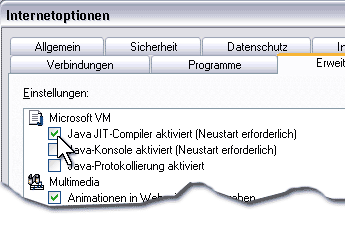 internet explorer internetoptionen erweitert